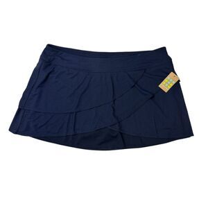 Title Nine Skort Power Mesh Tiered Layered Skirt Navy Blue Sz XL NWT